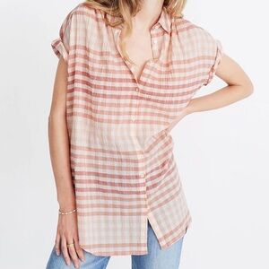 Madewell Central Tunic shirt Ombre gingham S